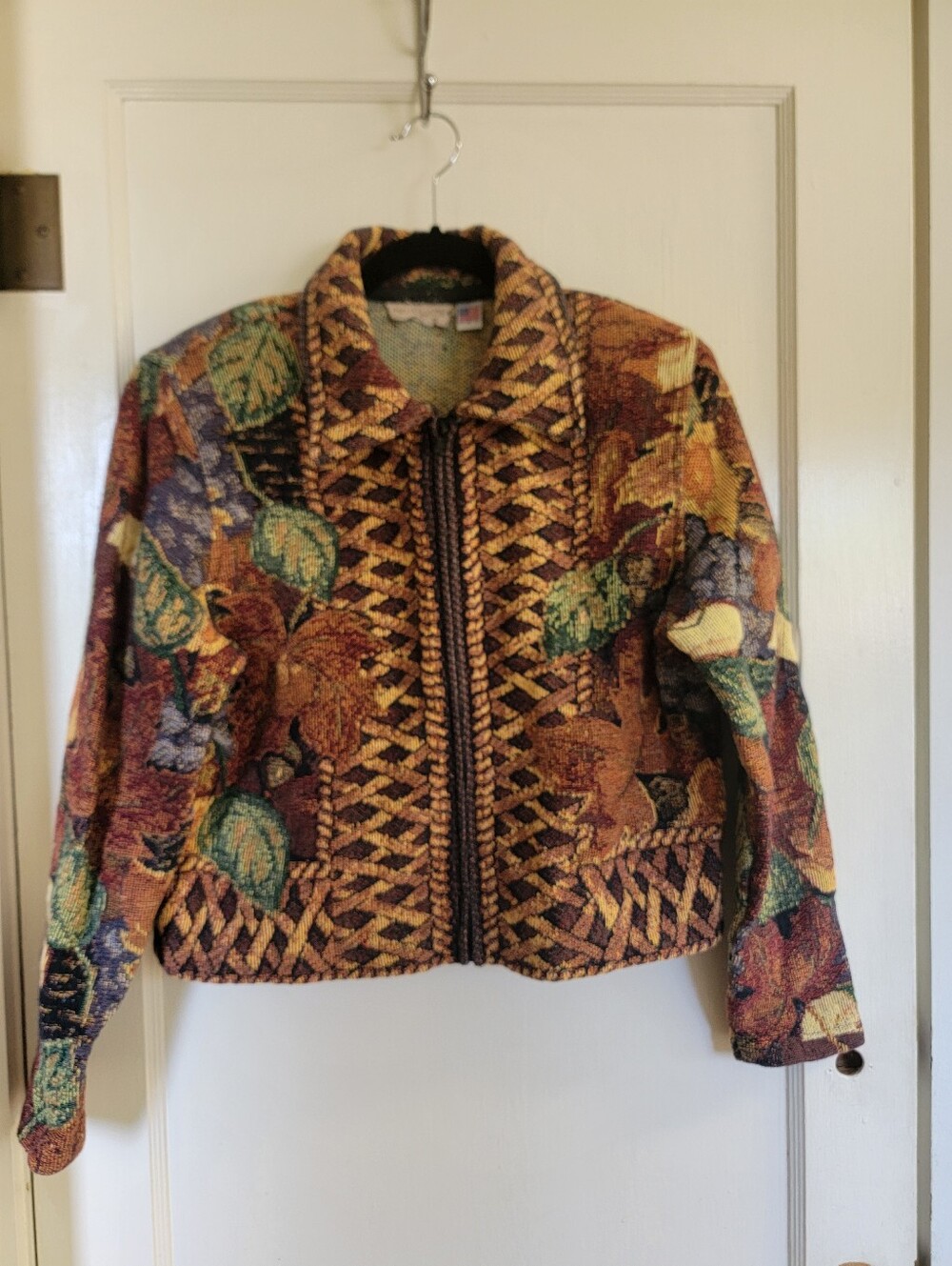 Stenfanie Stroutter for Painted Pony Vintage Tapestry Zip-Front Jacket
